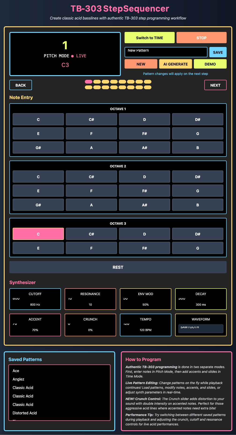 TB 303 Simulator Screenshot